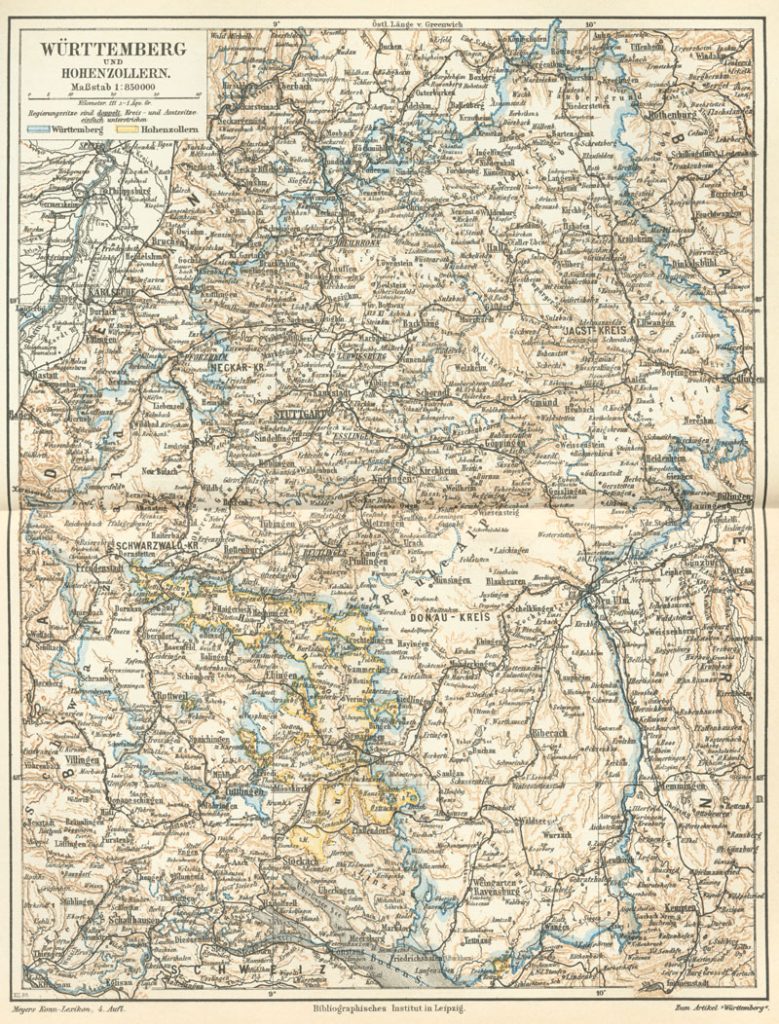 Württemberg and Hohenzollern in 1888