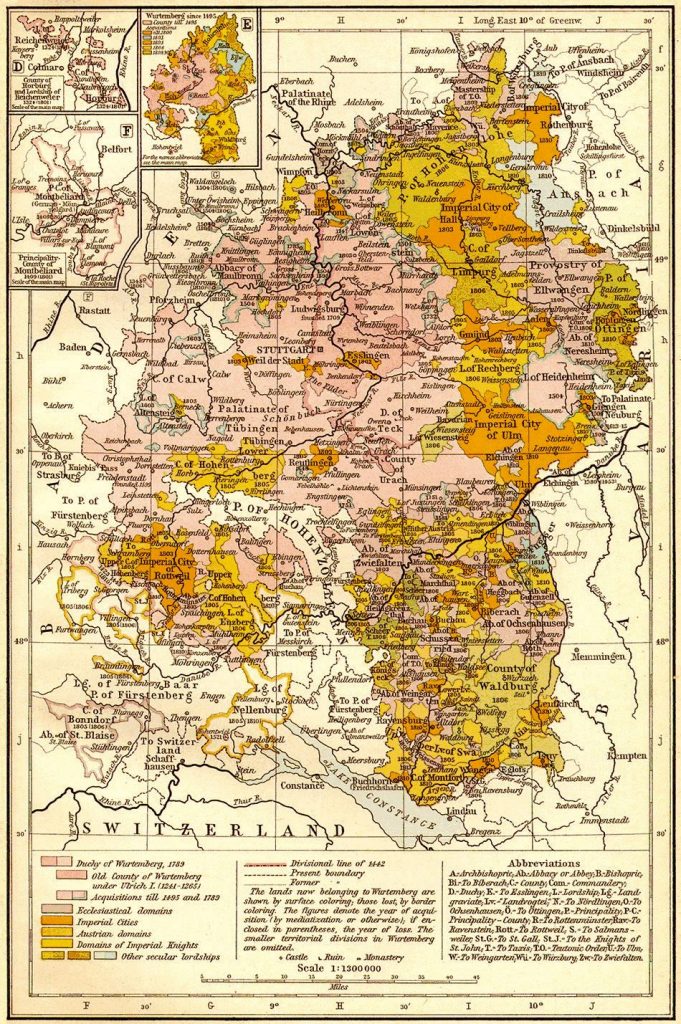 Württemberg between 1495 and 1809