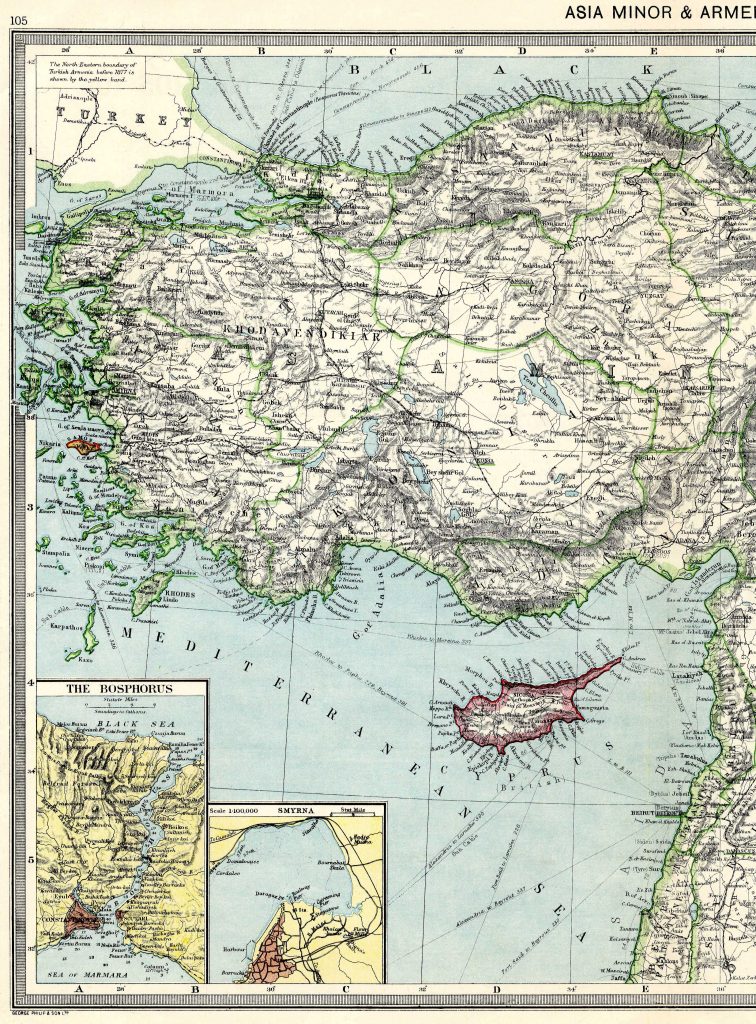 Asia Minor and Armenia West 1908 - High Resolution