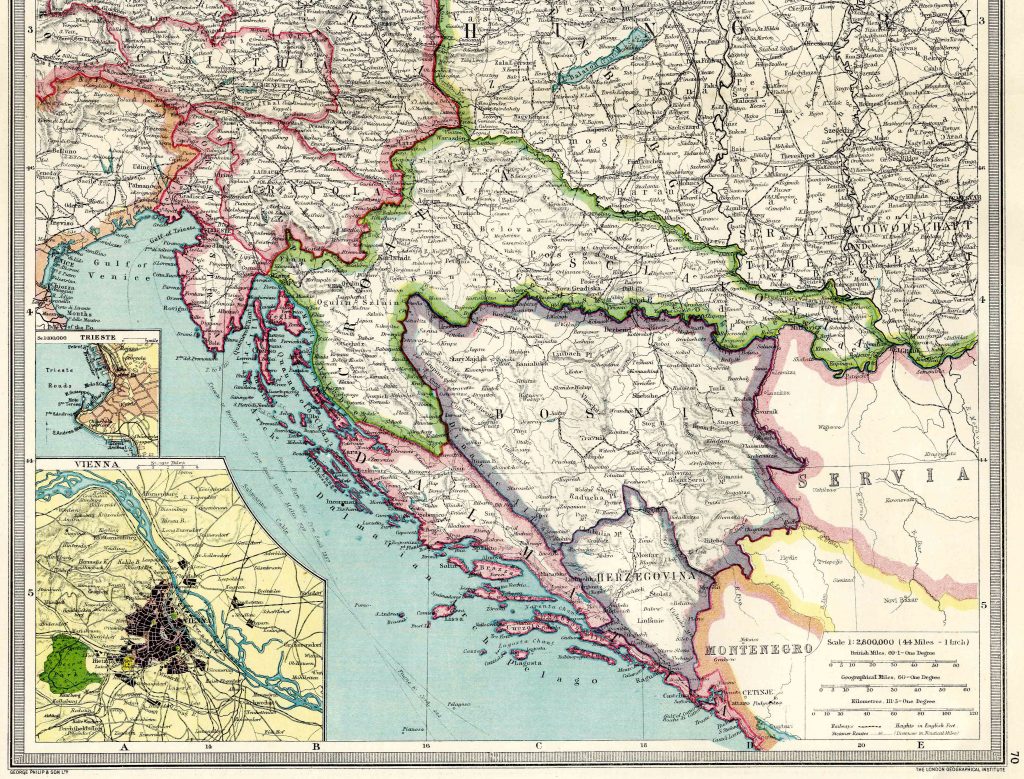 Austria and Western Hungary South 1908 - High Resolution