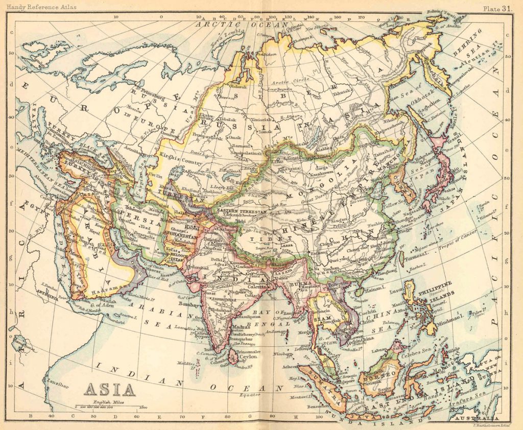 From Reference Atlas of the World, by John Bartholomew (London: J. Walker & Co., 1887)Download the High Resolution Map