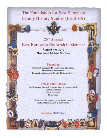 Flyer for the 2019 FEEFHS conference
