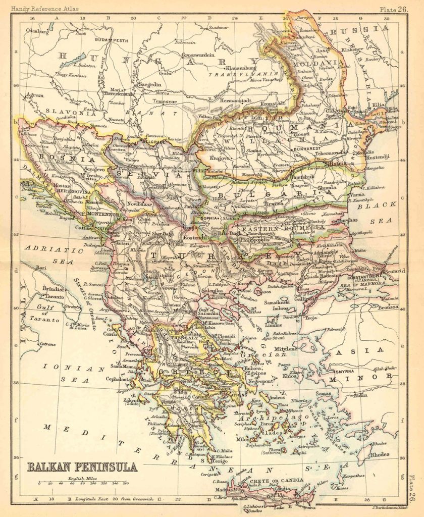 From Reference Atlas of the World, by John Bartholomew (London: J. Walker & Co., 1887)Download a High Resolution Map