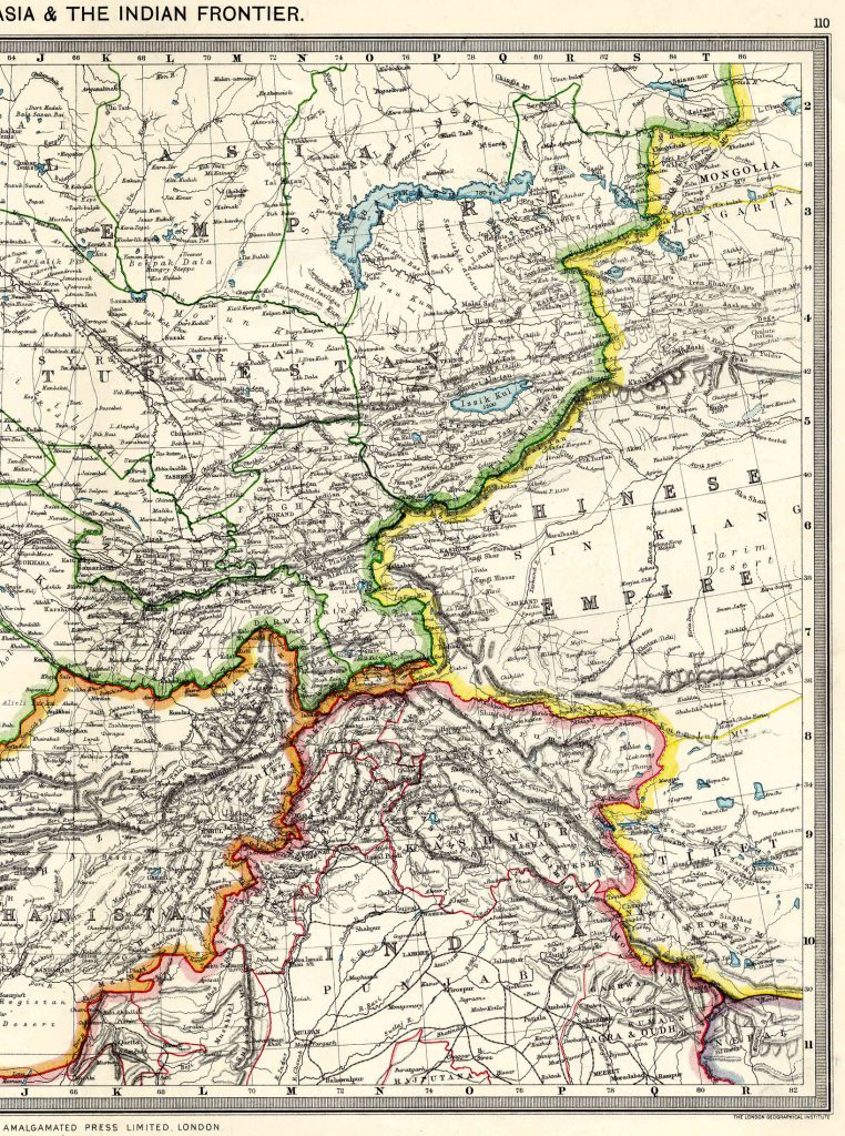 From Harmsworth Atlas and Gazetteer, London, 1909, Scale: 1:6,900,000Download the Hi Res Map and view the Gazetteer